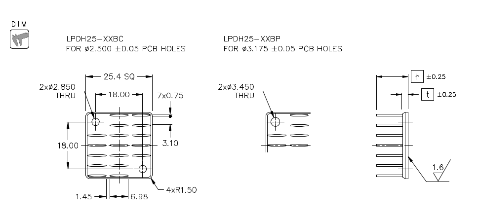 Heatsink dimension