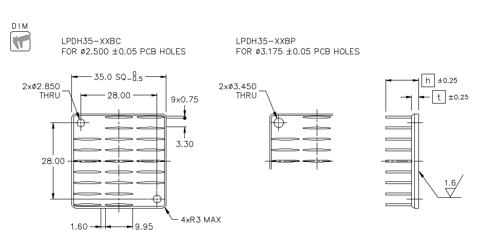 Heatsink dimension