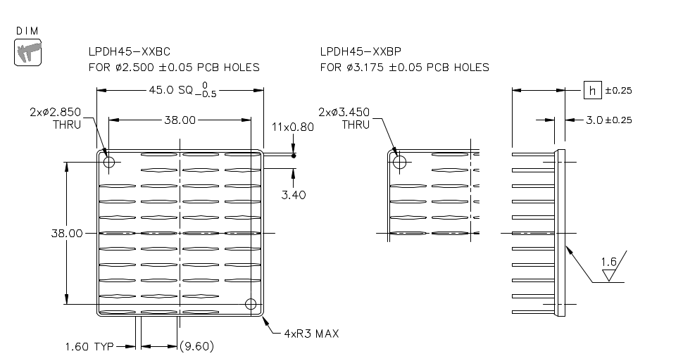 Heatsink dimension