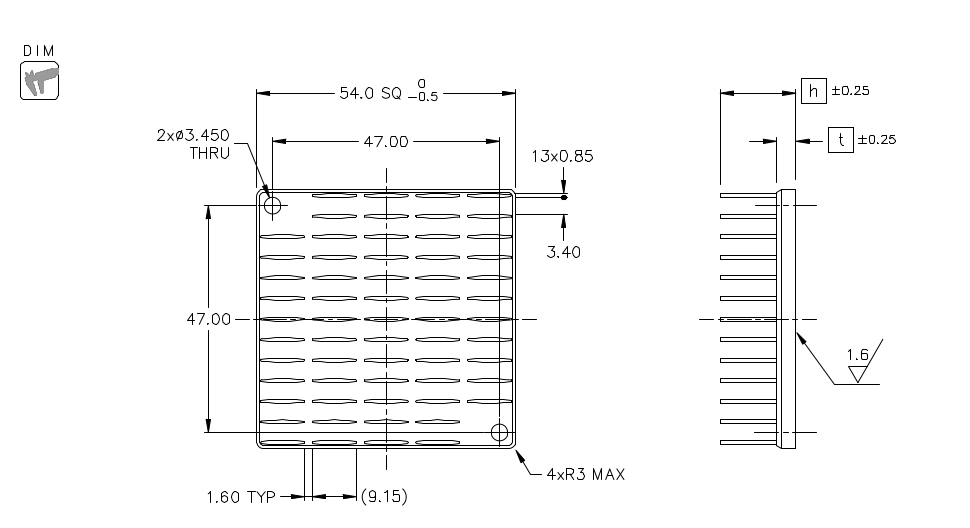 Heatsink dimension