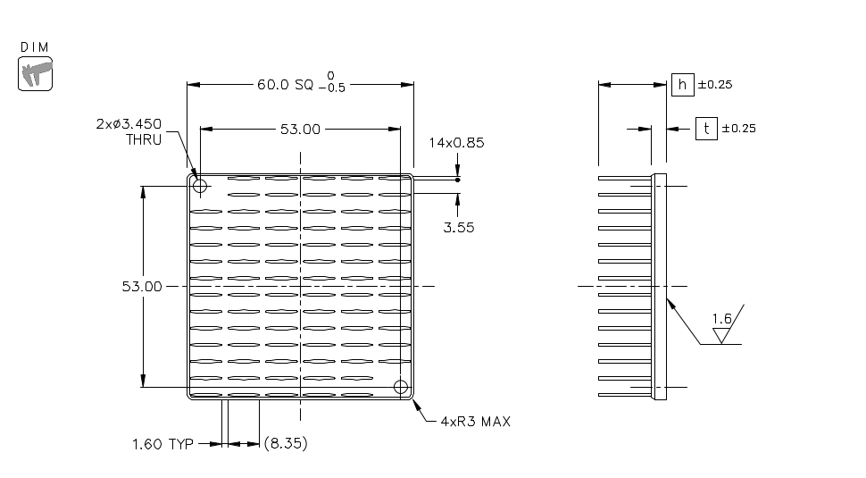 Heatsink dimension