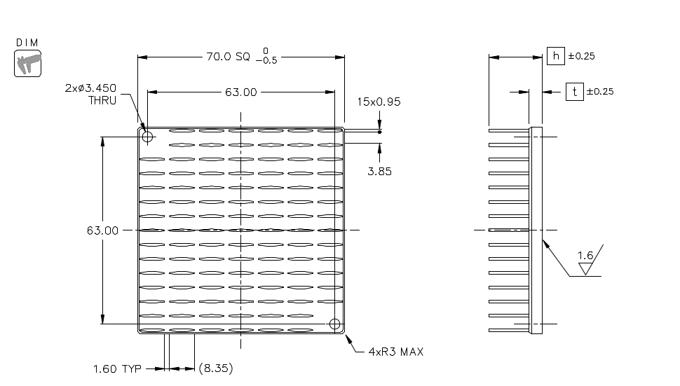 Heatsink dimension