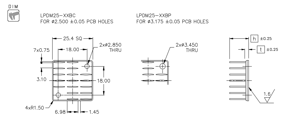 Heatsink dimension