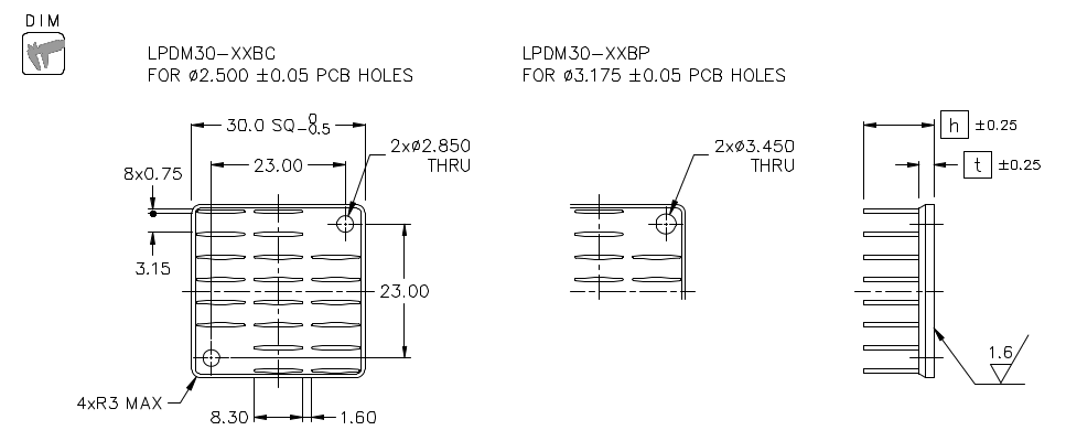 Heatsink dimension