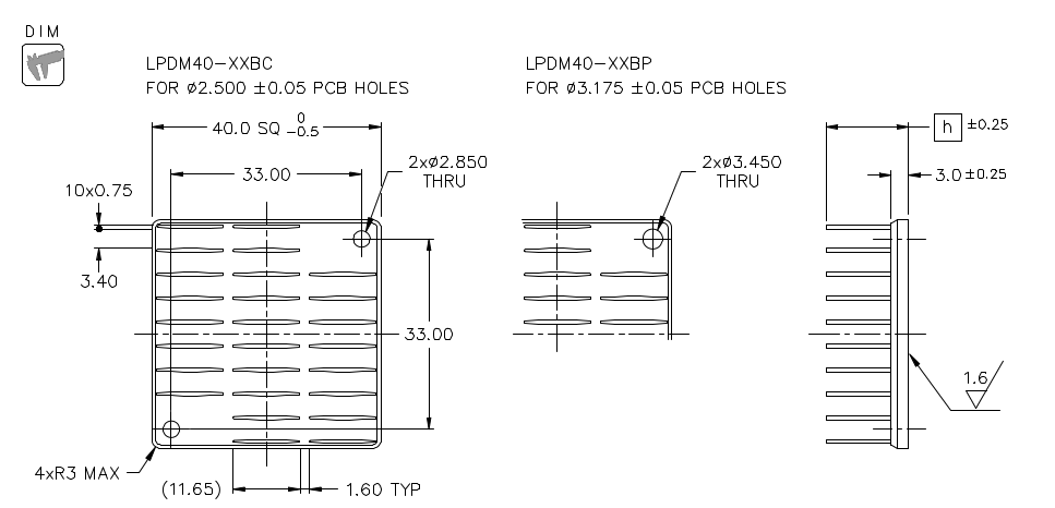 Heatsink dimension