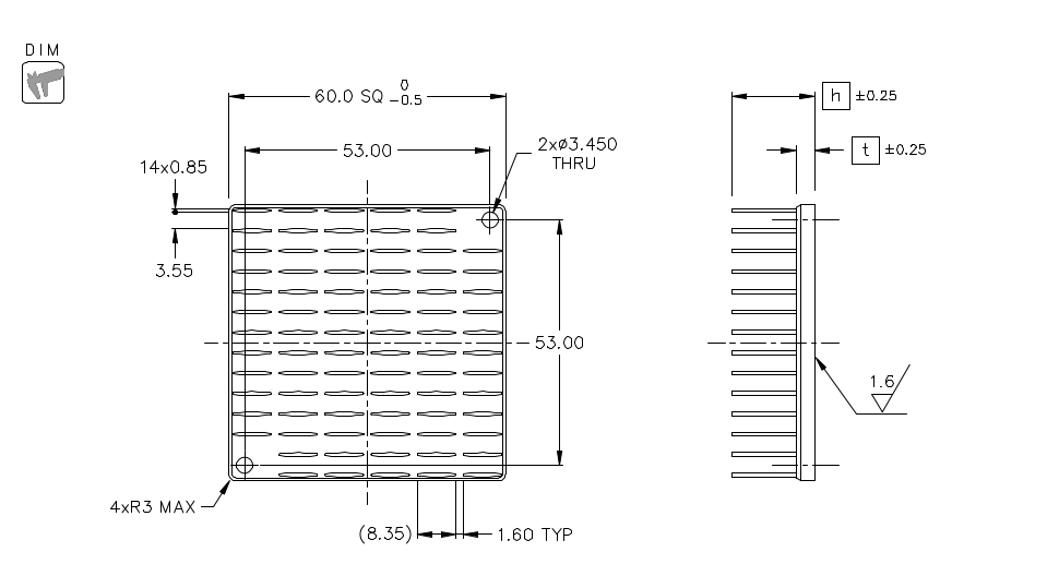 Heatsink dimension