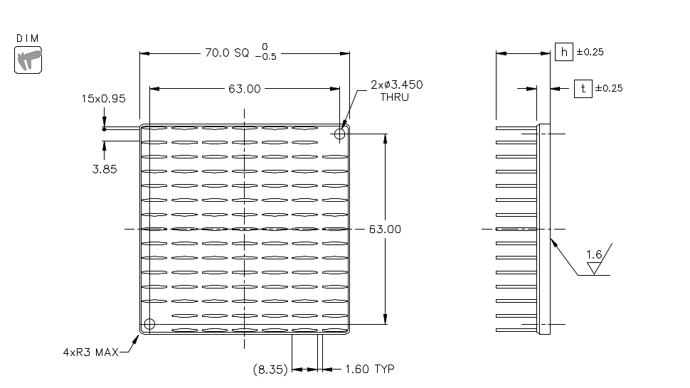 Heatsink dimension