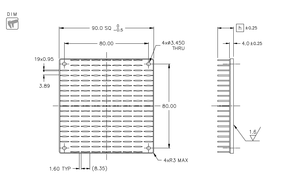 Heatsink dimension