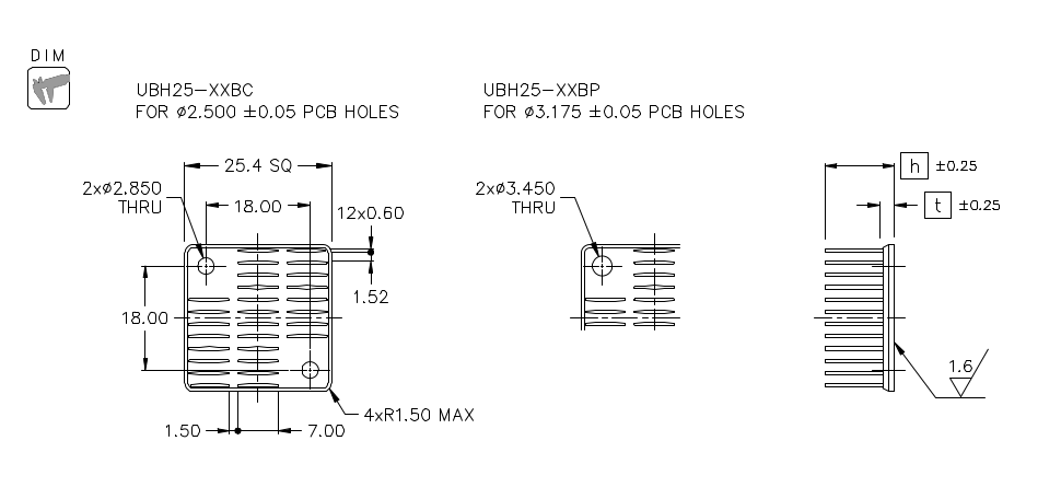 Heatsink dimension