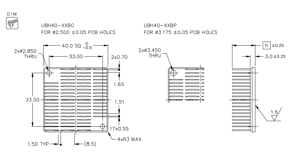 Heatsink dimension