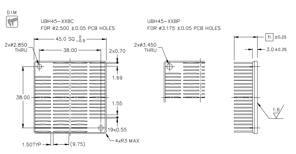 Heatsink dimension