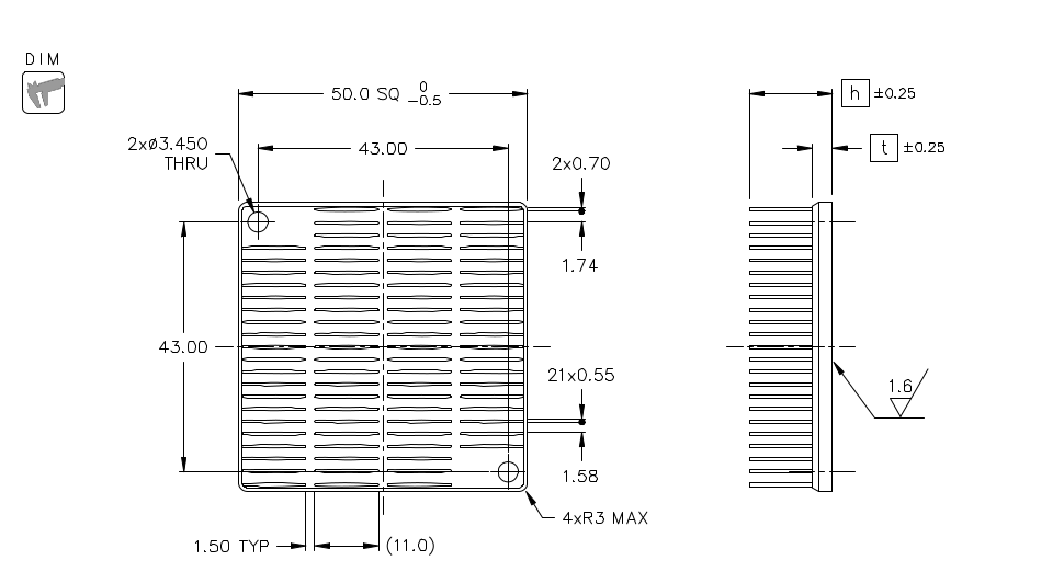 Heatsink dimension