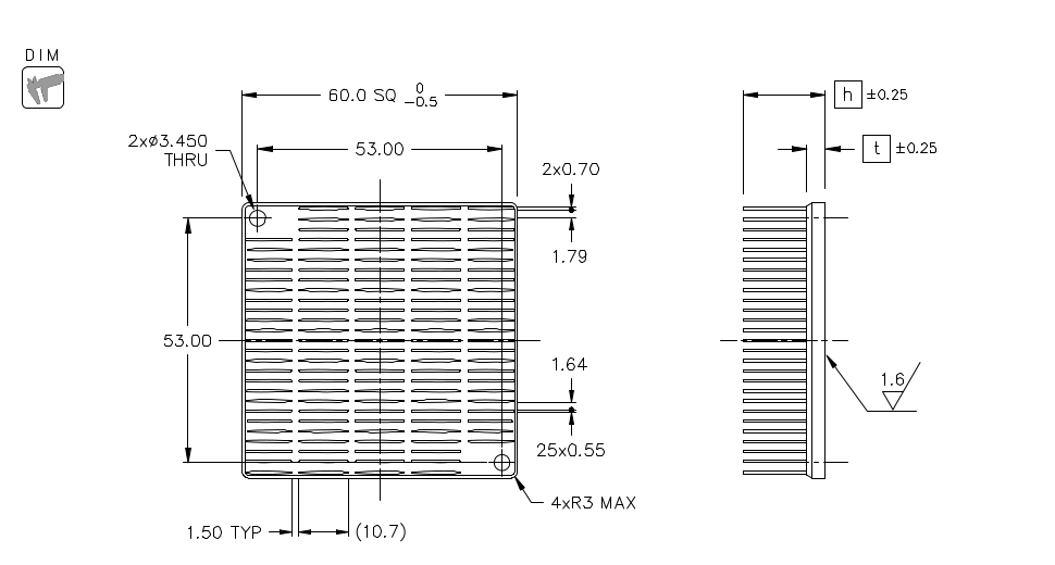 Heatsink dimension