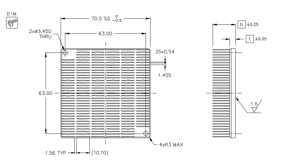 Heatsink dimension