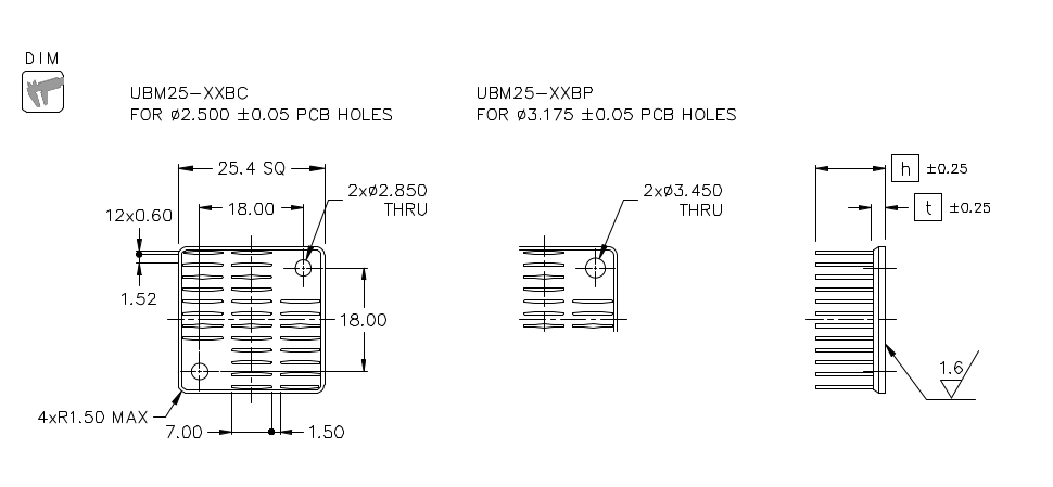 Heatsink dimension