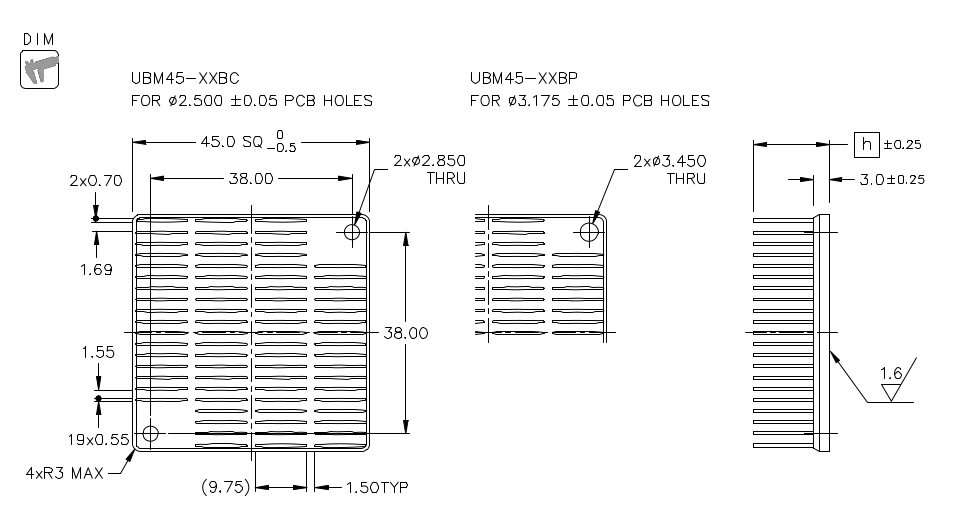 Heatsink dimension