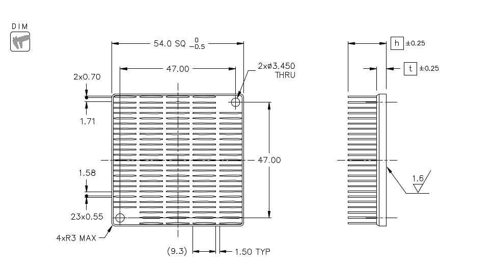 Heatsink dimension