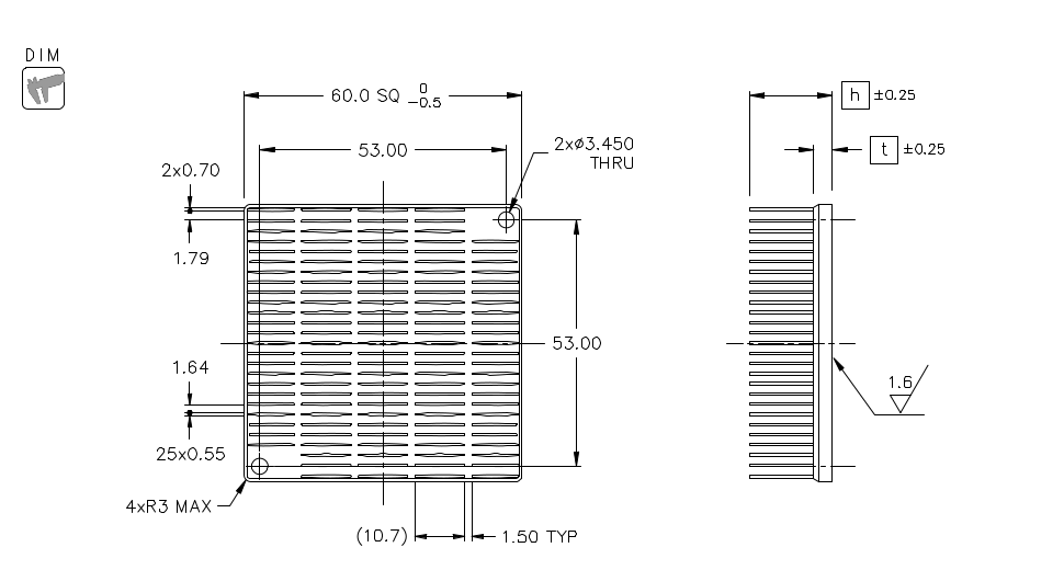 Heatsink dimension