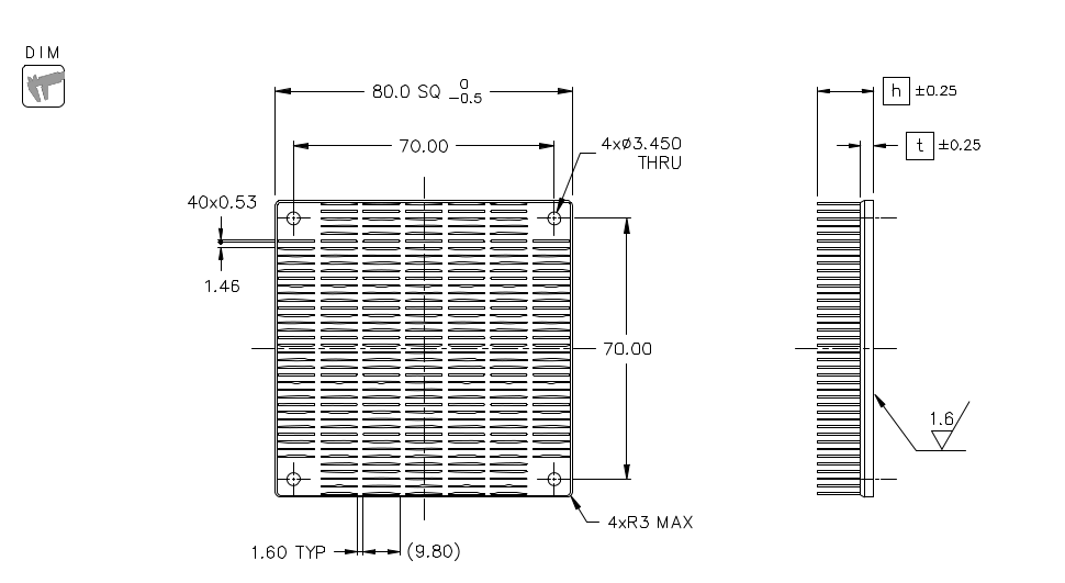 Heatsink dimension