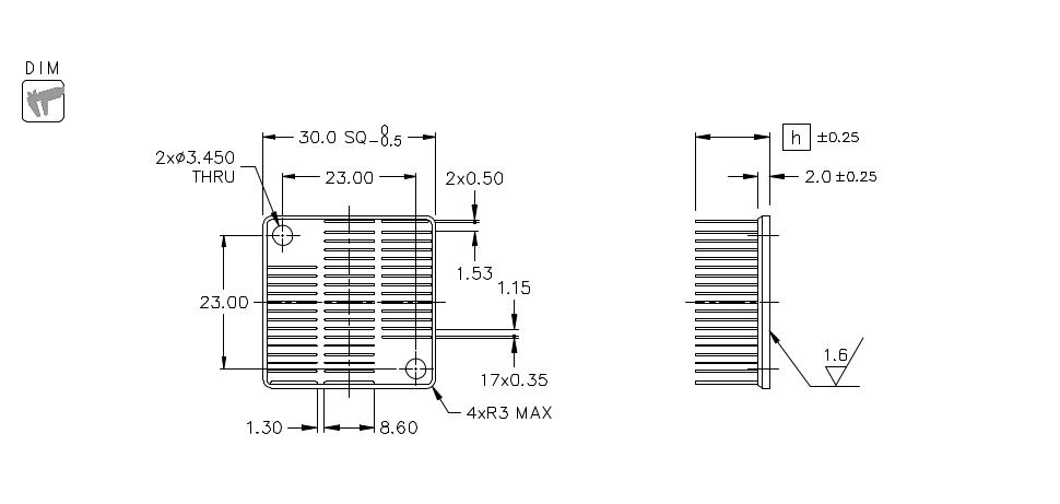 Heatsink dimension