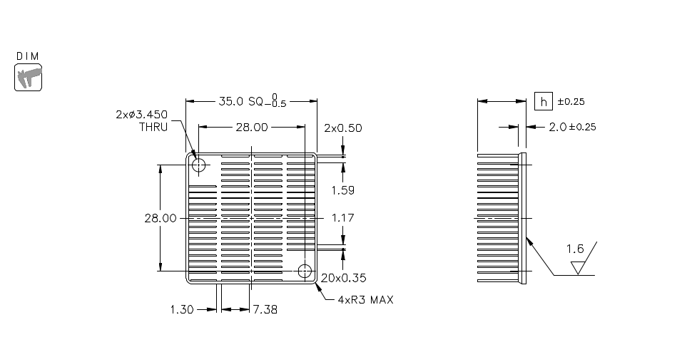 Heatsink dimension