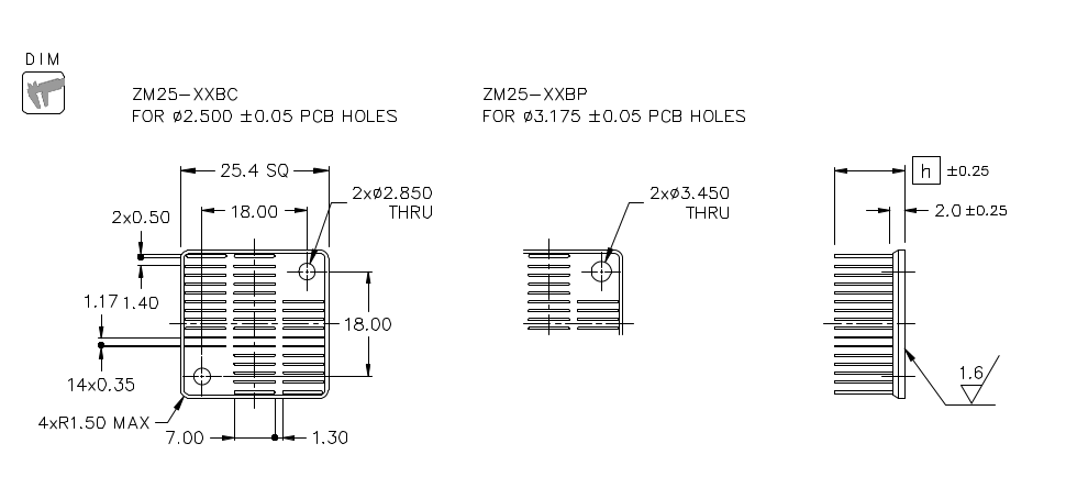 Heatsink dimension