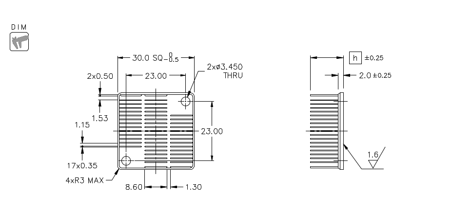 Heatsink dimension