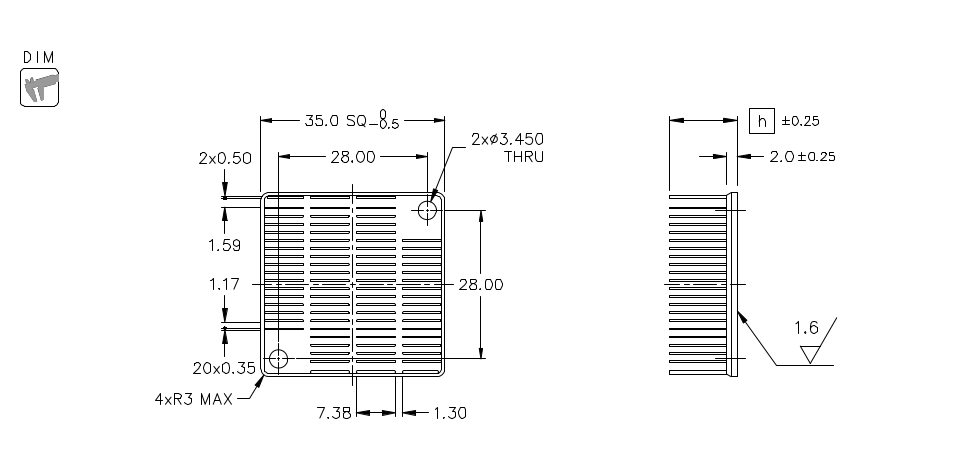 Heatsink dimension