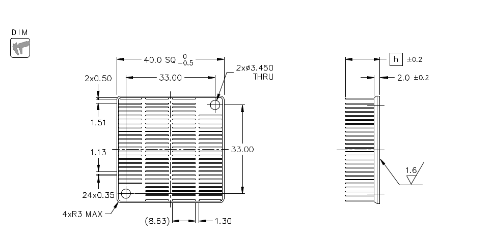 Heatsink dimension