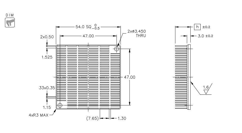 Heatsink dimension